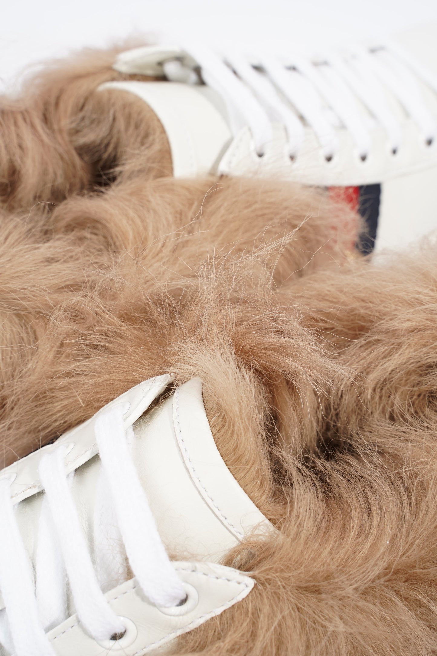 Gucci Ace Bee Fur White / Green / Red Leather EU 38.5 UK 5.5