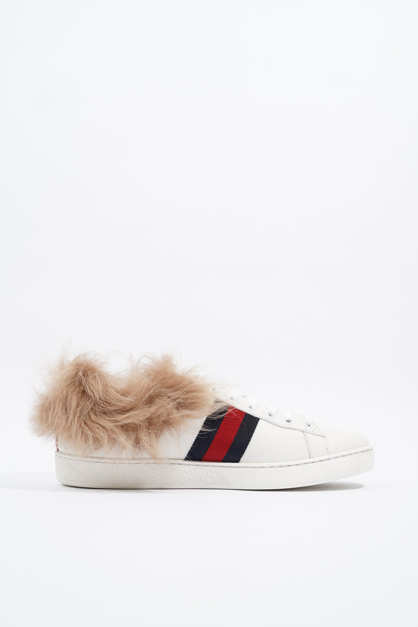Gucci Ace Bee Fur White / Green / Red Leather EU 38.5 UK 5.5