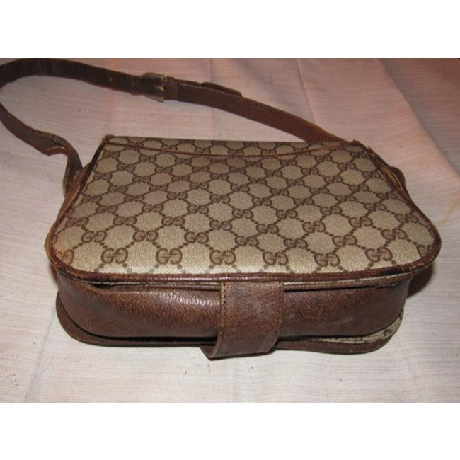 Gucci Vintage Pursesdesigner Purses Brown Large G Logo Print Coated Canvas And Leather Leathercanvas