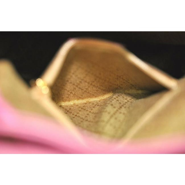 Gucci Suede Leather With Handle Fuchsia Gold Bamboo Suede And Leather Backpack