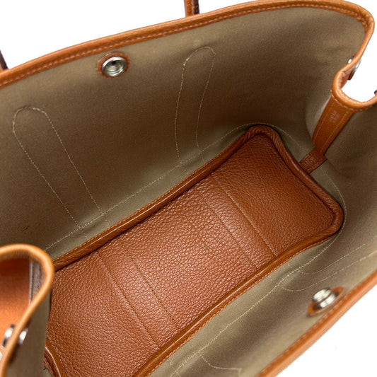 HERMES Tote Bag Canvas, Leather Orange Garden party TPM Women Used