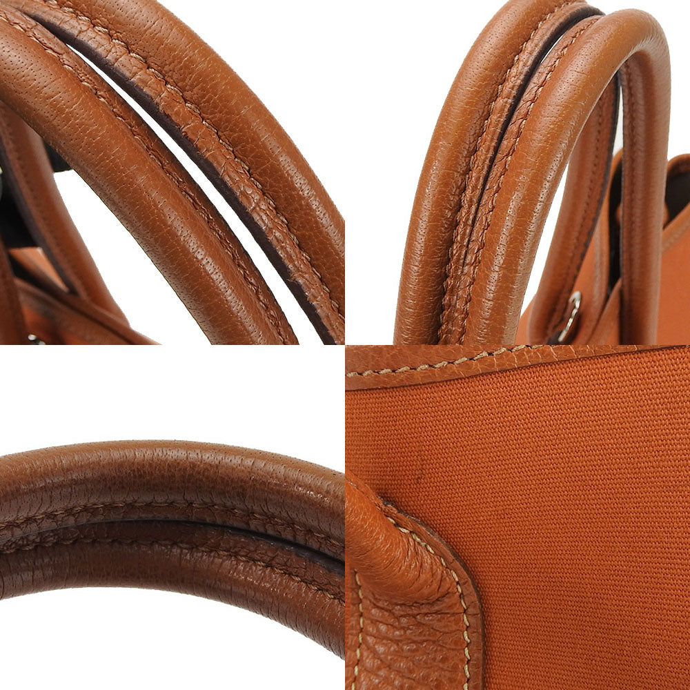 HERMES Tote Bag Canvas, Leather Orange Garden party TPM Women Used