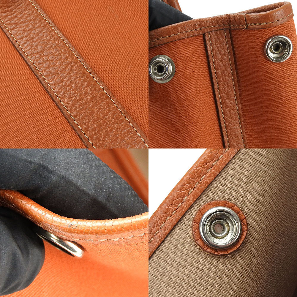 HERMES Tote Bag Canvas, Leather Orange Garden party TPM Women Used