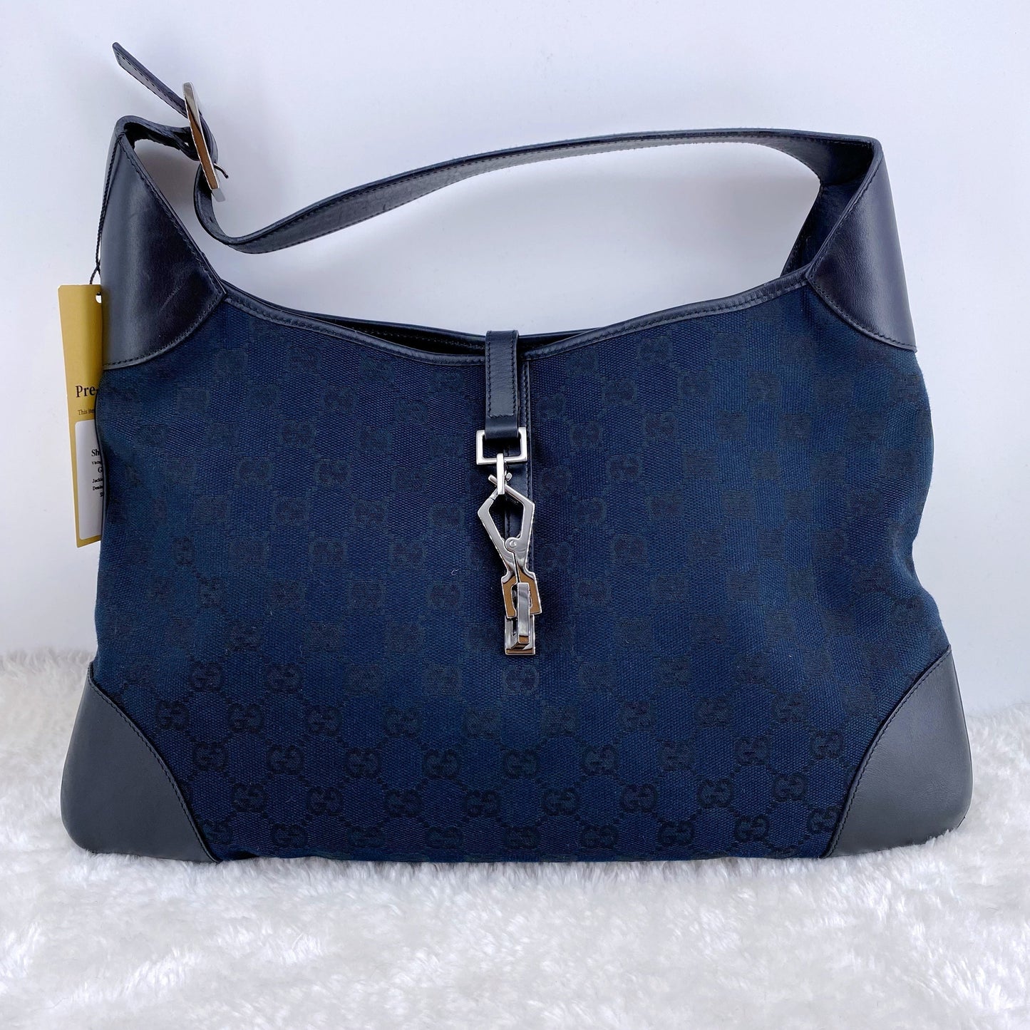Gucci Jackie hobo black denim bag
