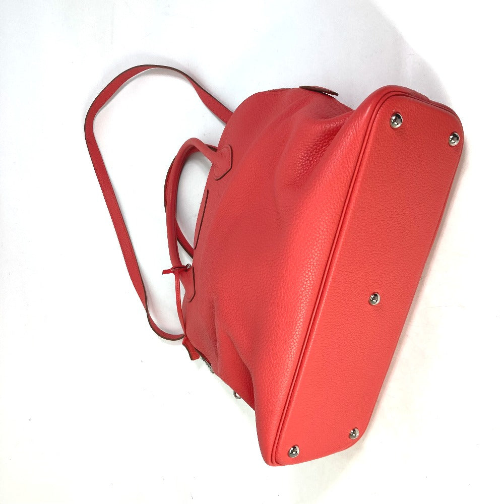 HERMES Handbag Taurillon Clemence Red Shoulder Bag Crossbody Bored 35 Women Used