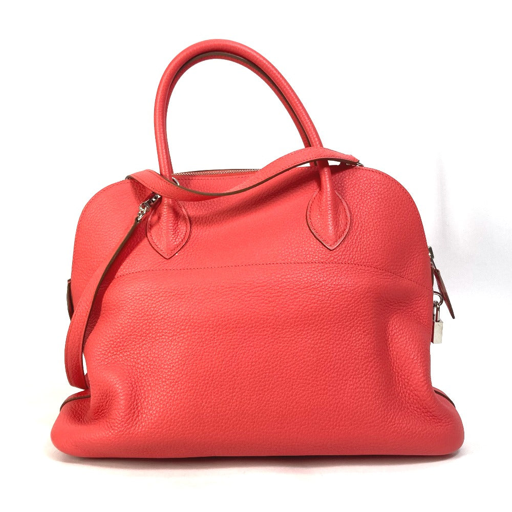 HERMES Handbag Taurillon Clemence Red Shoulder Bag Crossbody Bored 35 Women Used