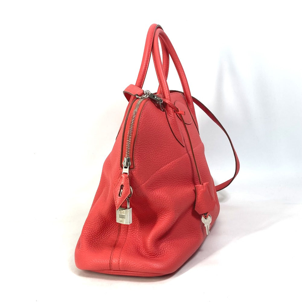 HERMES Handbag Taurillon Clemence Red Shoulder Bag Crossbody Bored 35 Women Used