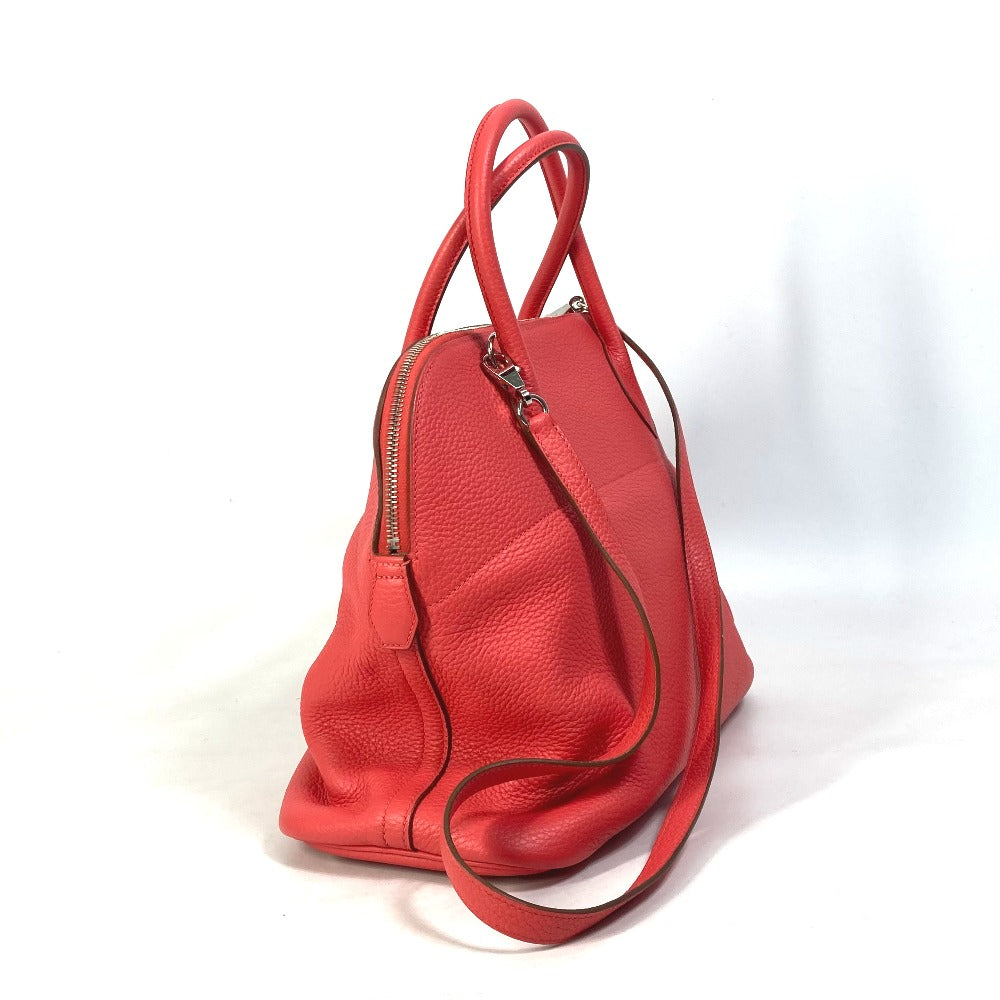 HERMES Handbag Taurillon Clemence Red Shoulder Bag Crossbody Bored 35 Women Used