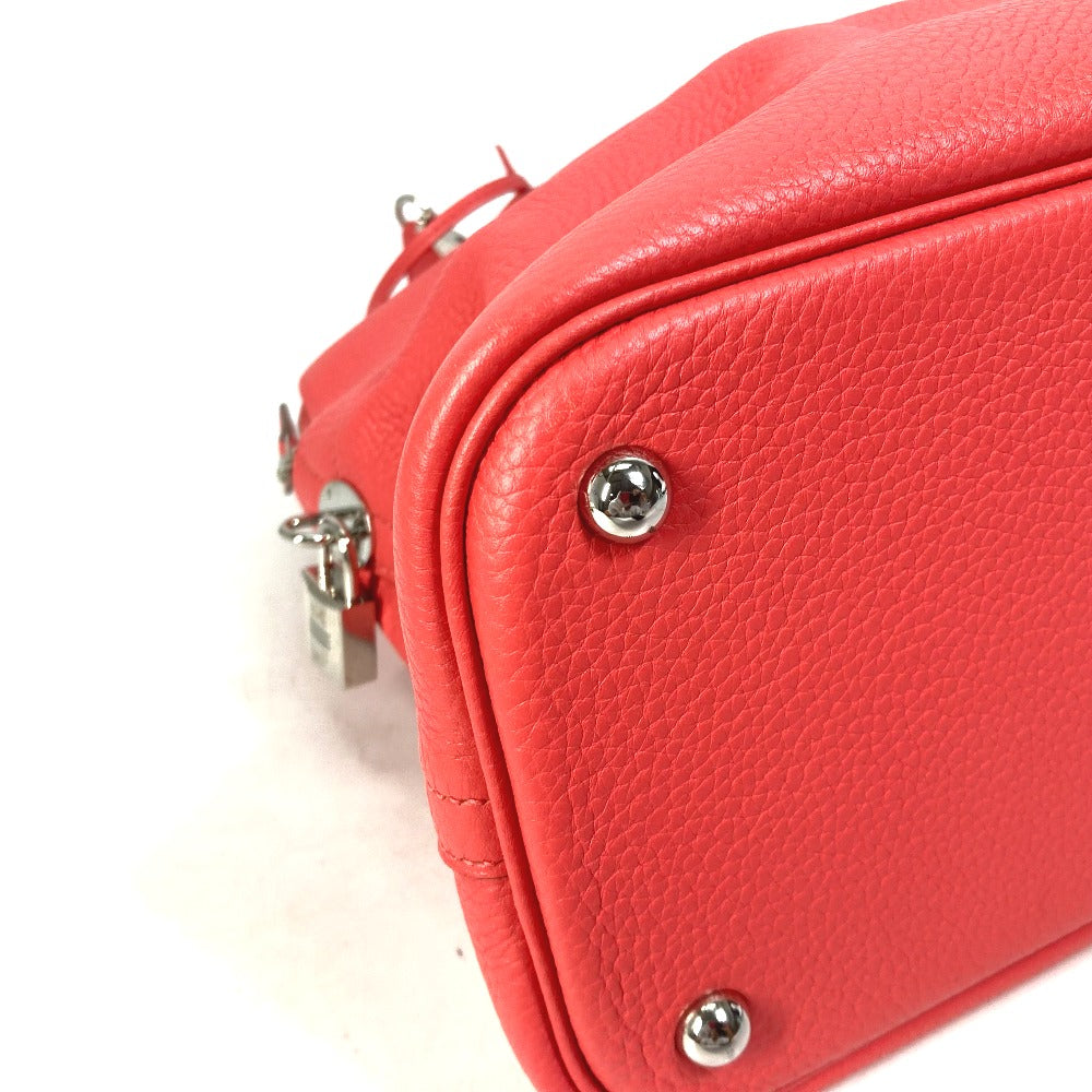 HERMES Handbag Taurillon Clemence Red Shoulder Bag Crossbody Bored 35 Women Used