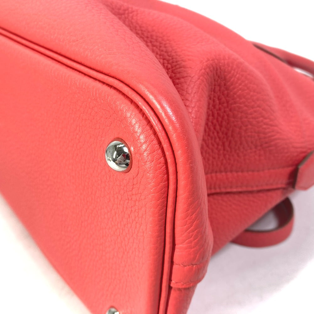 HERMES Handbag Taurillon Clemence Red Shoulder Bag Crossbody Bored 35 Women Used