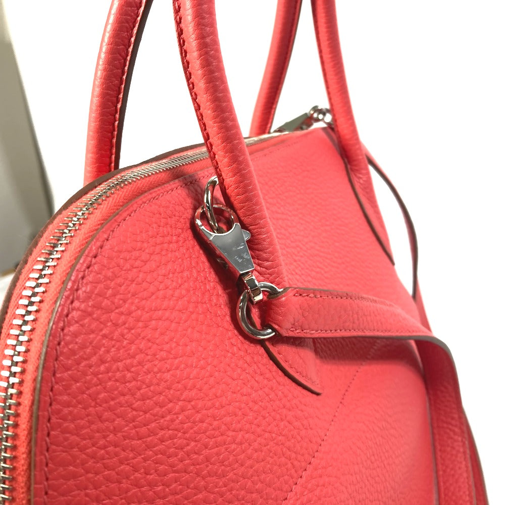 HERMES Handbag Taurillon Clemence Red Shoulder Bag Crossbody Bored 35 Women Used