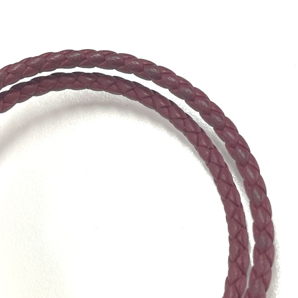 HERMES bracelet leather Red brown HMetal Braid Truni Tresse unisex(Unisex) Used