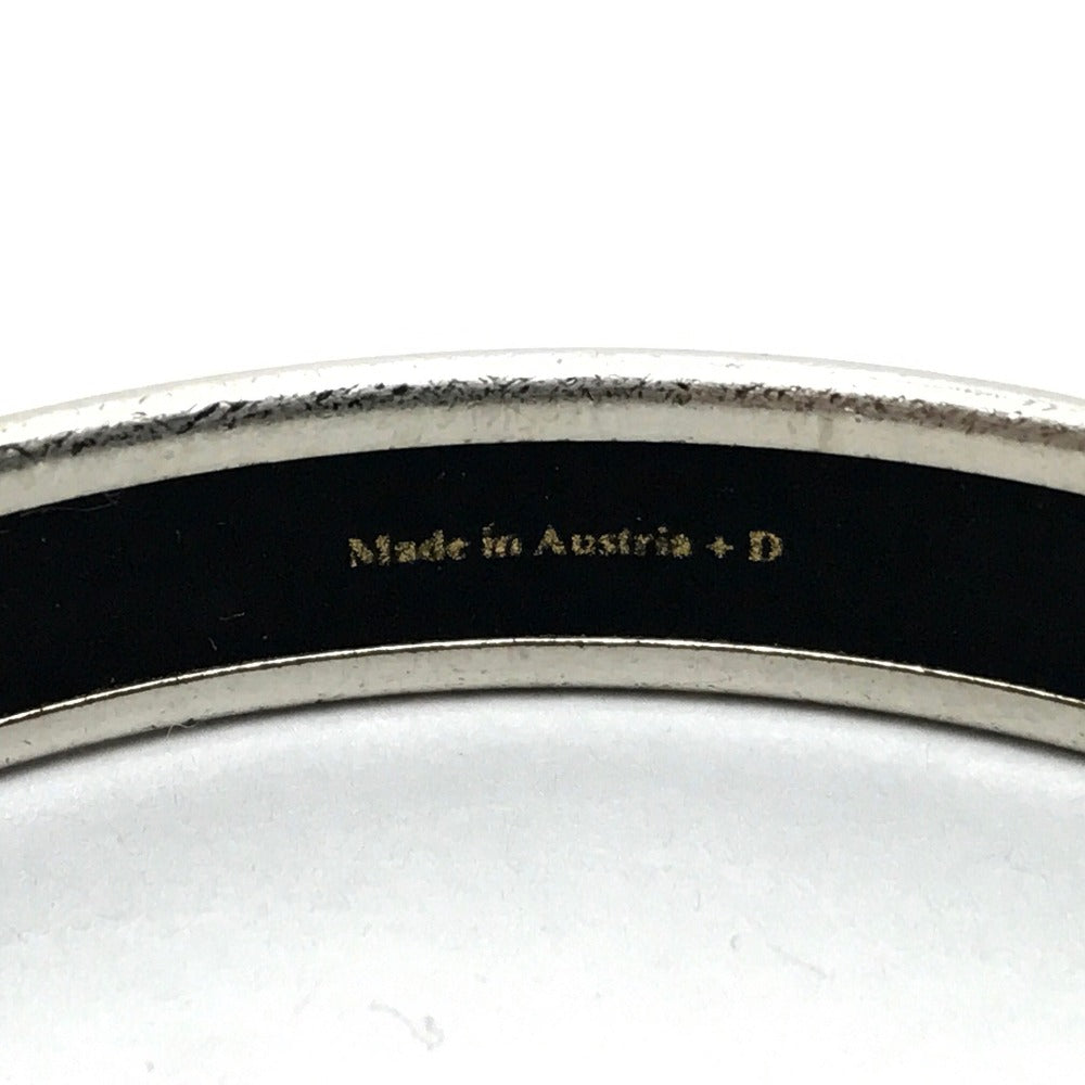 HERMES Bangle metal black Fan Curryche Emaille PM Women Used
