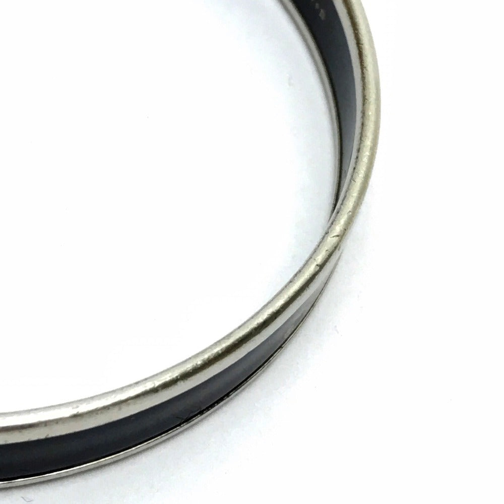 HERMES Bangle metal black Fan Curryche Emaille PM Women Used