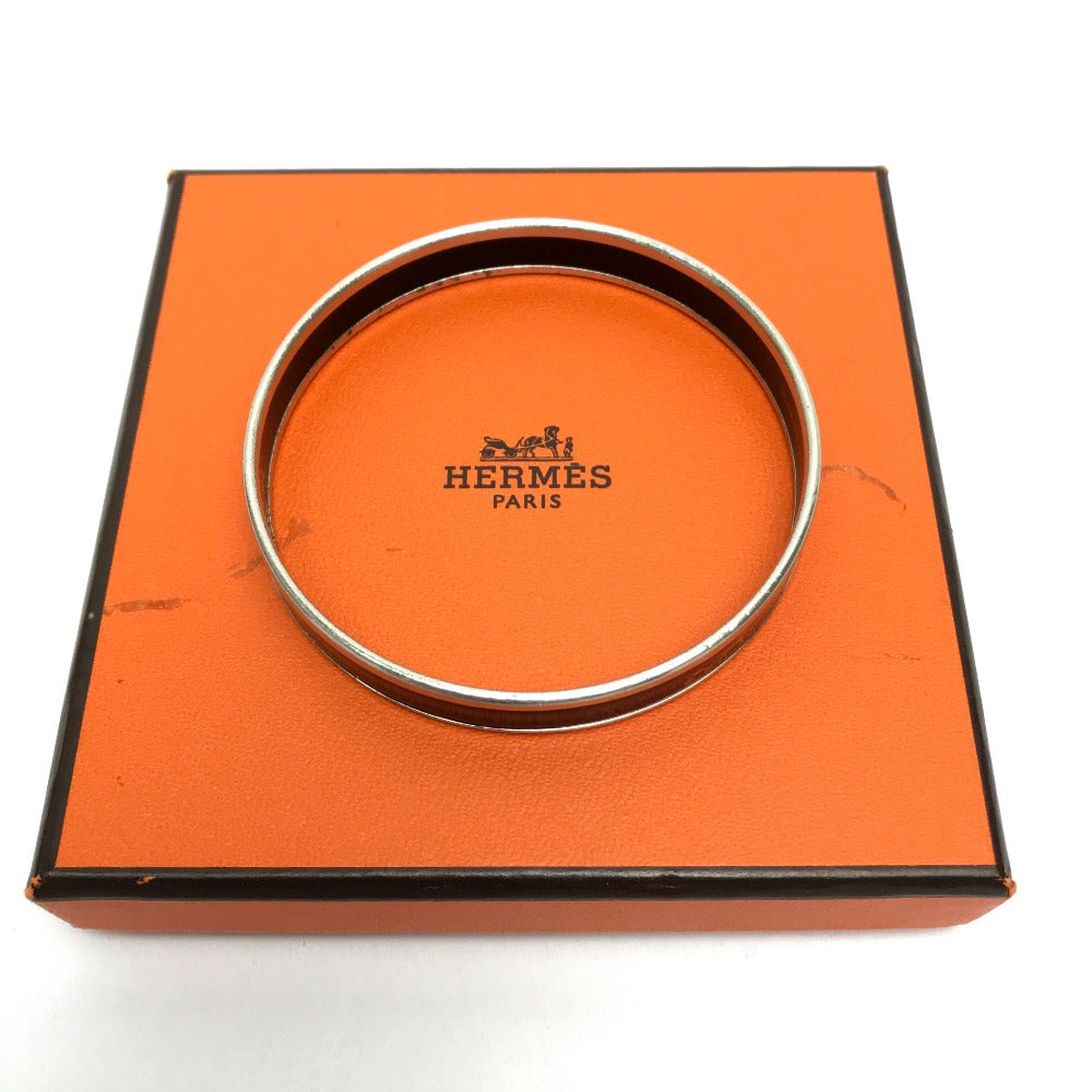 HERMES Bangle metal black Fan Curryche Emaille PM Women Used