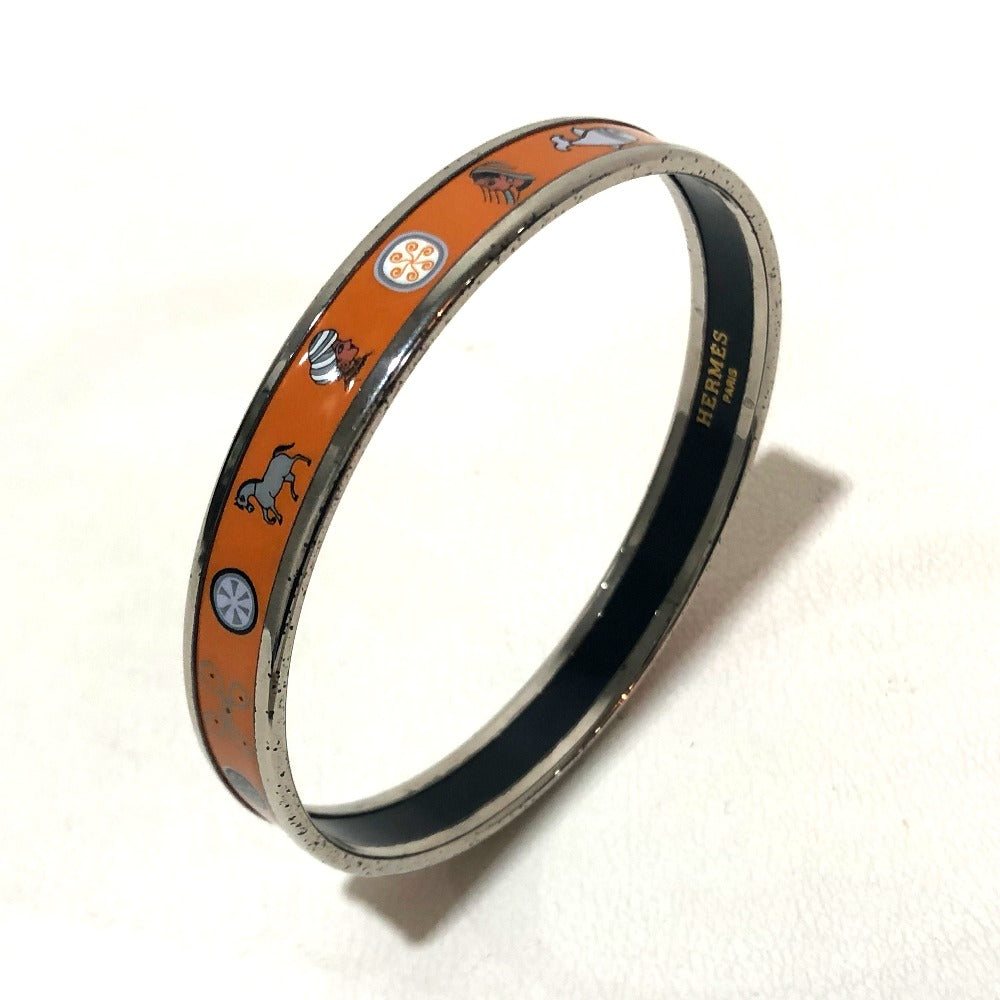 HERMES Bangle Cloisonne Orange Men's Women Emaille PM