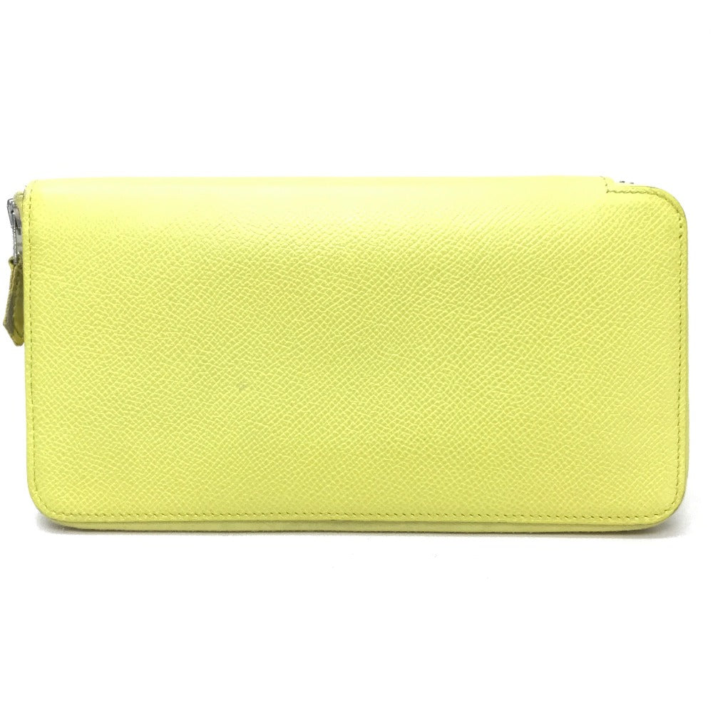HERMES Long Wallet Purse Epsom, Silk yellow Silk in Azap Long