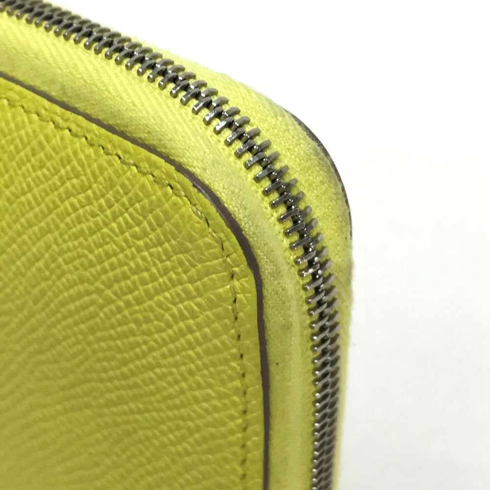 HERMES Long Wallet Purse Epsom, Silk yellow Silk in Azap Long