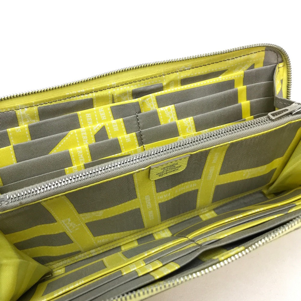 HERMES Long Wallet Purse Epsom, Silk yellow Silk in Azap Long