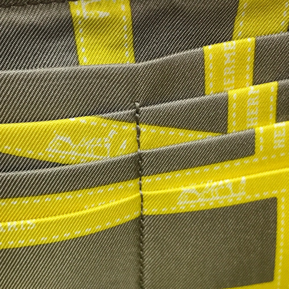 HERMES Long Wallet Purse Epsom, Silk yellow Silk in Azap Long