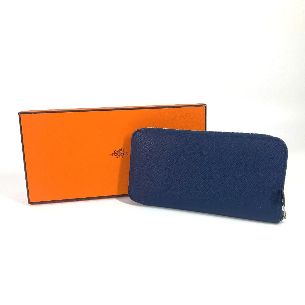 HERMES Long Wallet Purse Epsom Navy Long wallet Azap Long Silk Inn Women Used
