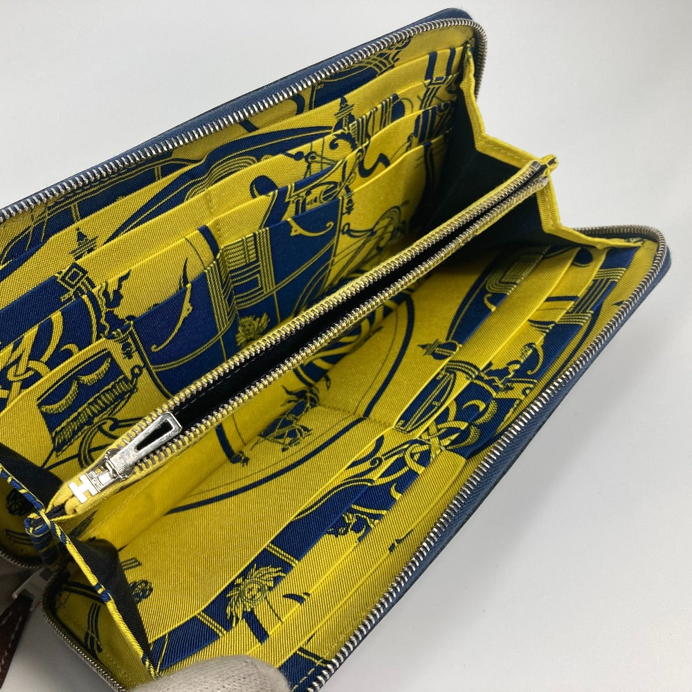 HERMES Long Wallet Purse Epsom Navy Long wallet Azap Long Silk Inn Women Used