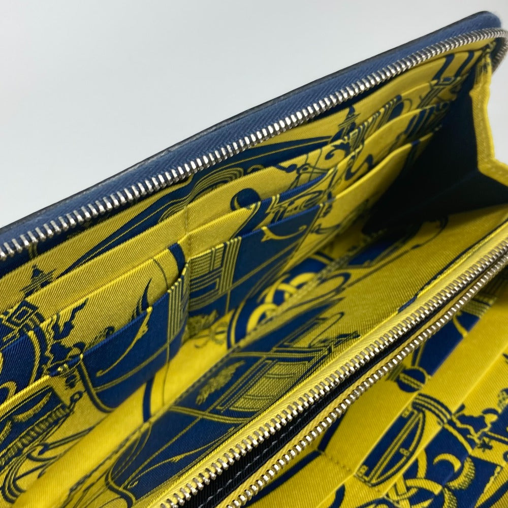 HERMES Long Wallet Purse Epsom Navy Long wallet Azap Long Silk Inn Women Used