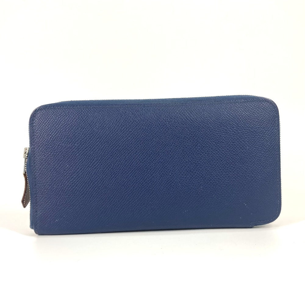 HERMES Long Wallet Purse Epsom Navy Long wallet Azap Long Silk Inn Women Used