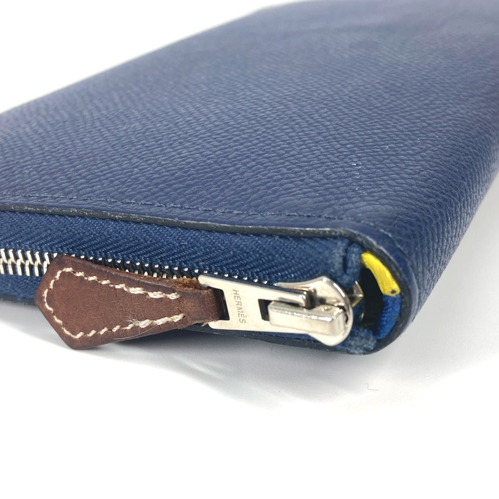 HERMES Long Wallet Purse Epsom Navy Long wallet Azap Long Silk Inn Women Used