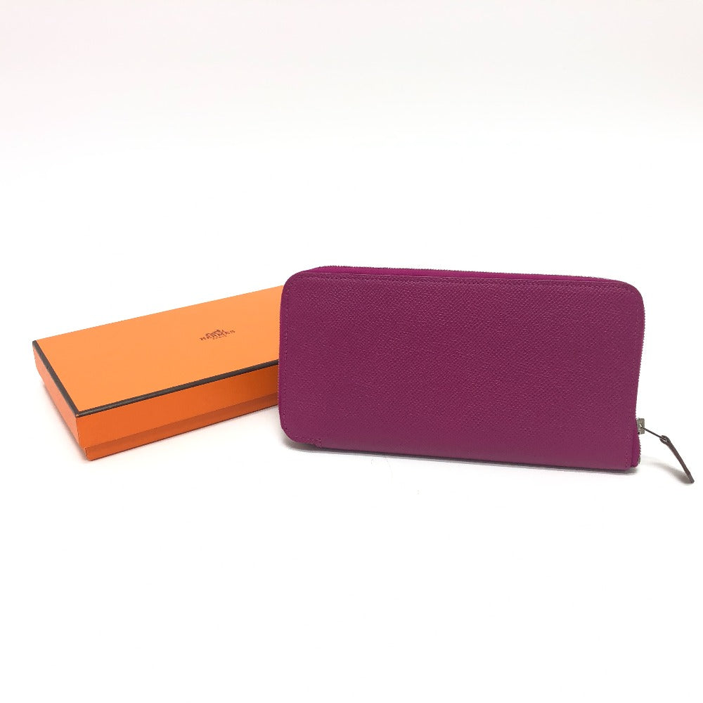 HERMES Long Wallet Purse Epsom purple Azap Long Silk Inn Women Used