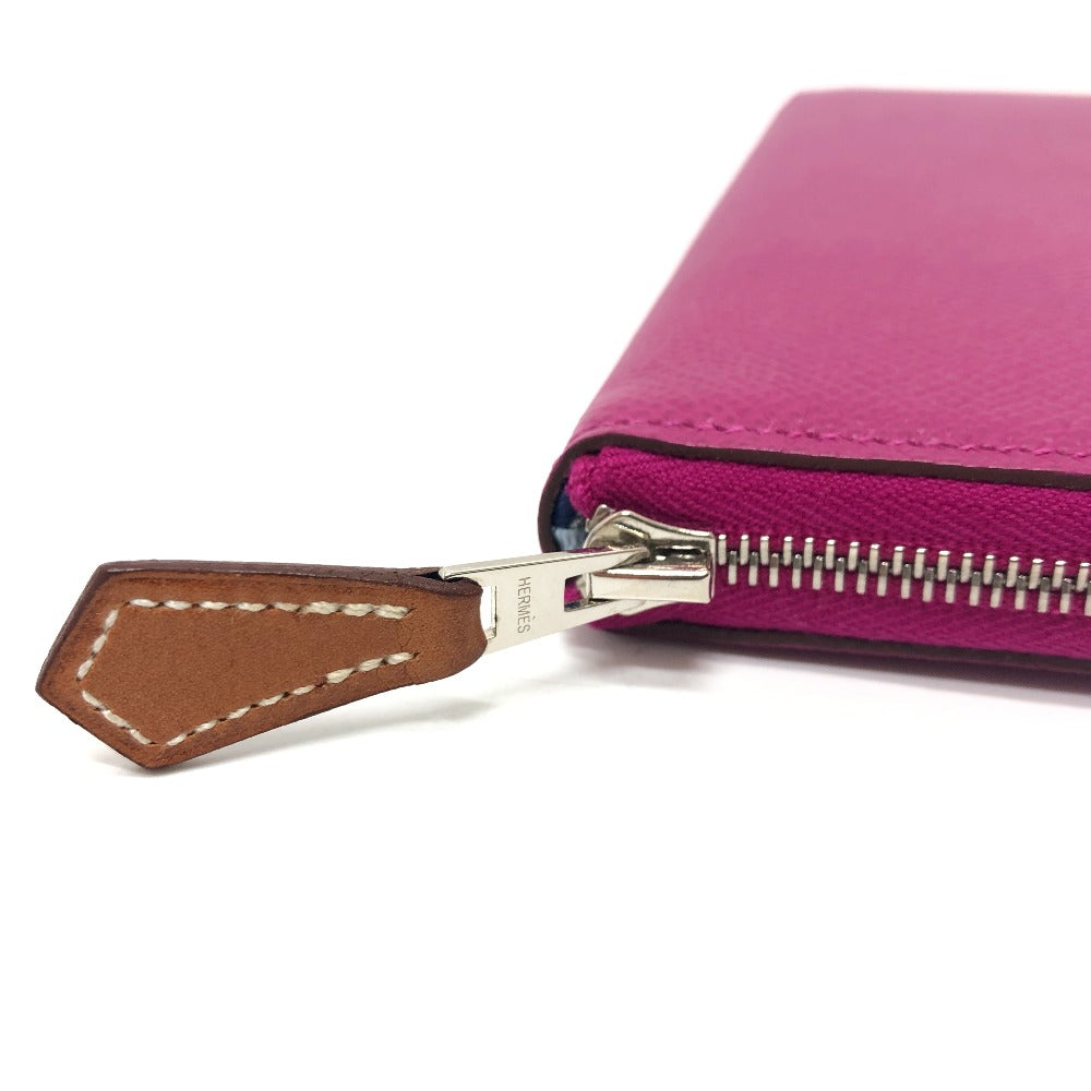 HERMES Long Wallet Purse Epsom purple Azap Long Silk Inn Women Used