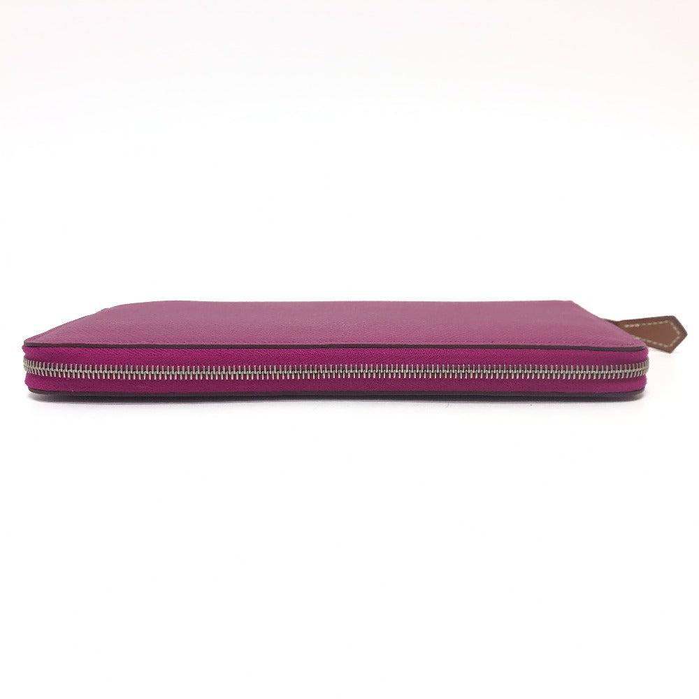 HERMES Long Wallet Purse Epsom purple Azap Long Silk Inn Women Used