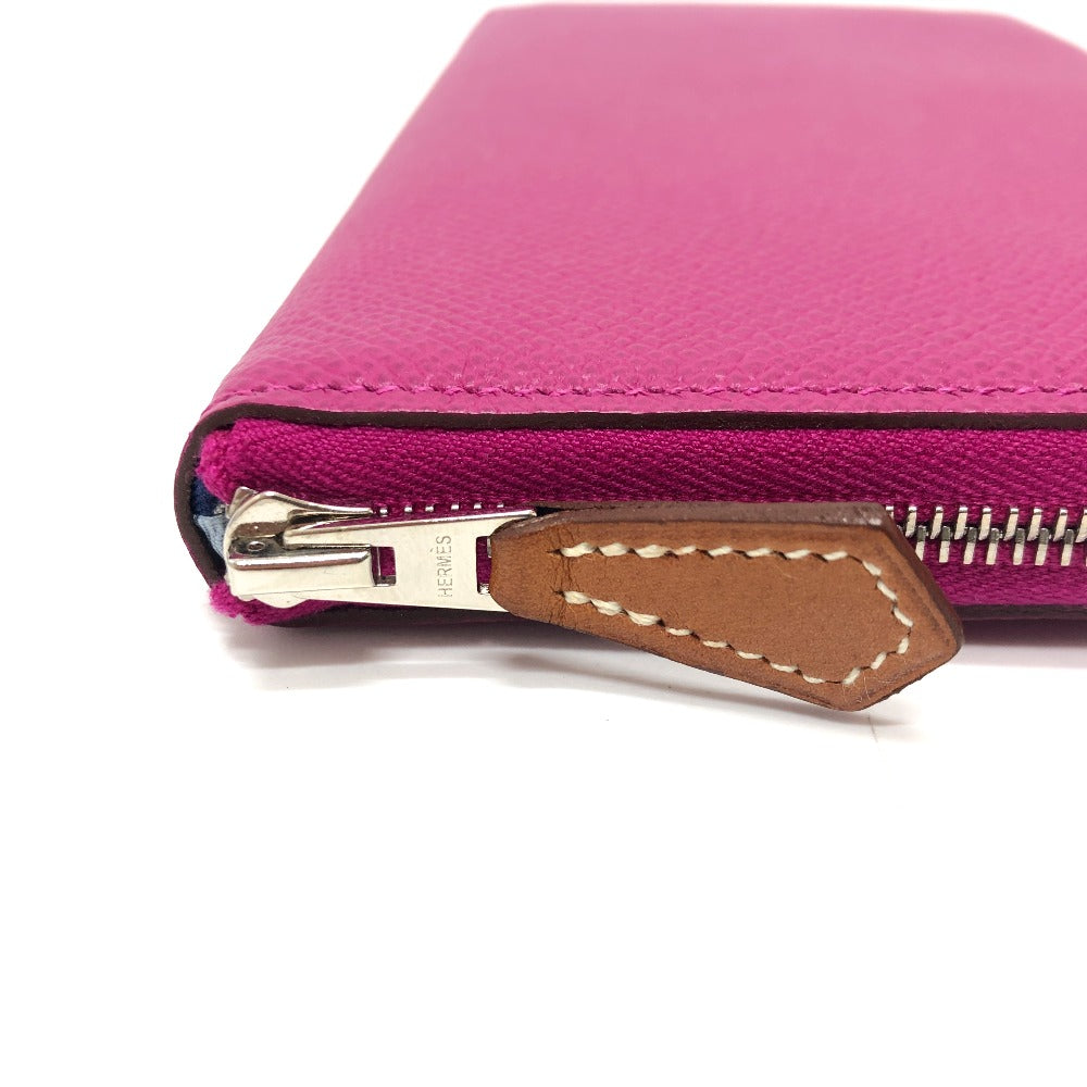 HERMES Long Wallet Purse Epsom purple Azap Long Silk Inn Women Used