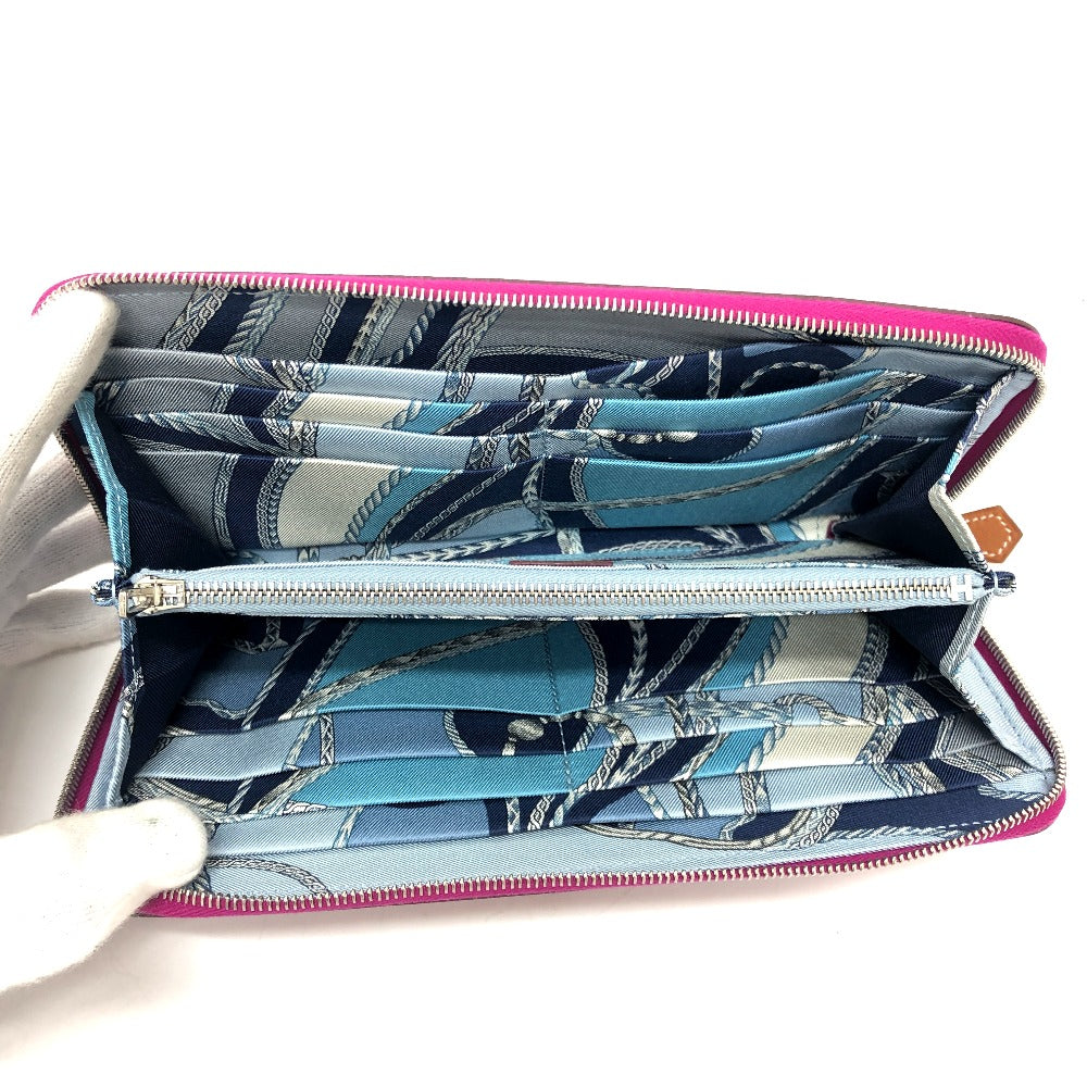 HERMES Long Wallet Purse Epsom purple Azap Long Silk Inn Women Used
