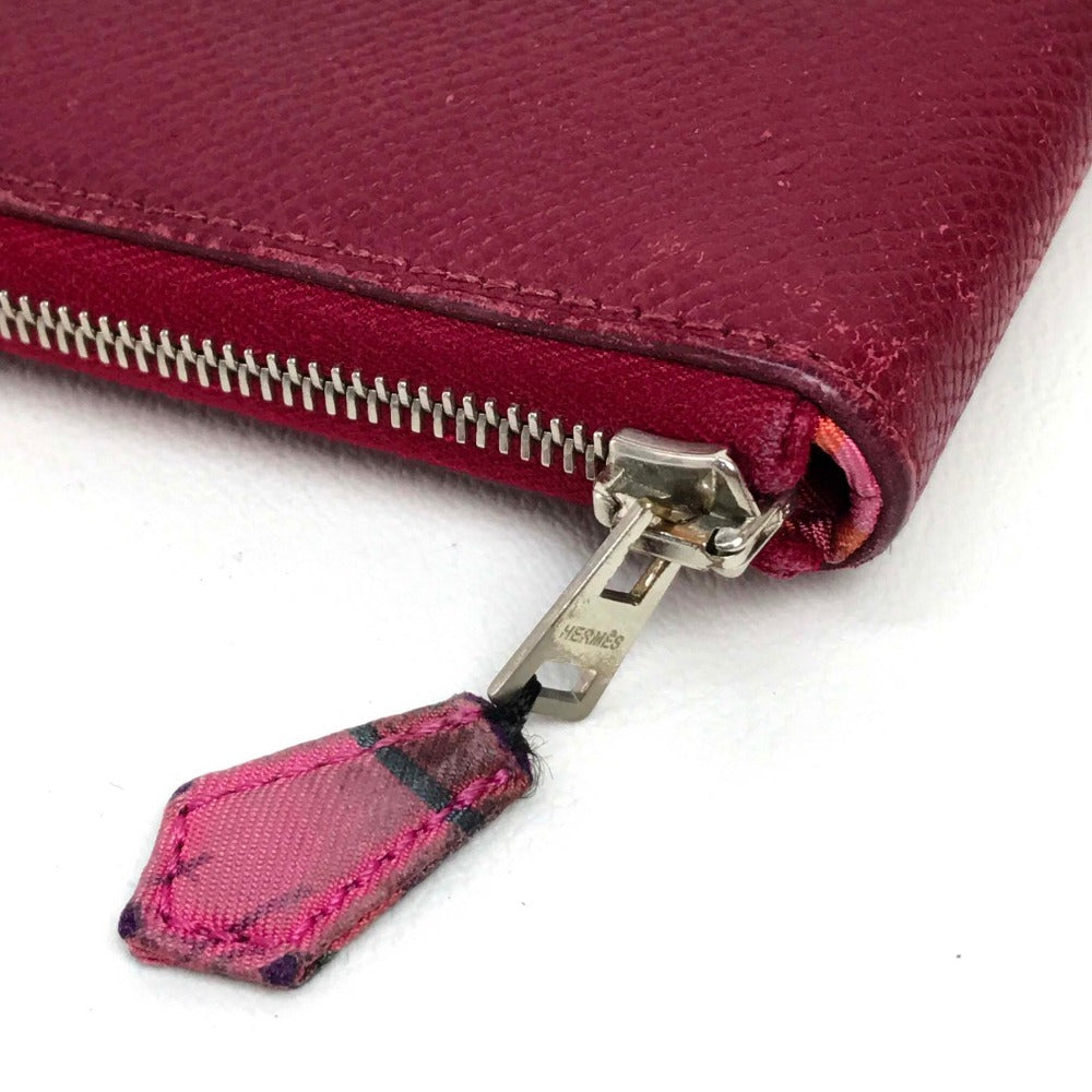 HERMES Long Wallet Purse Epsom Ruby Silk in Azap Long