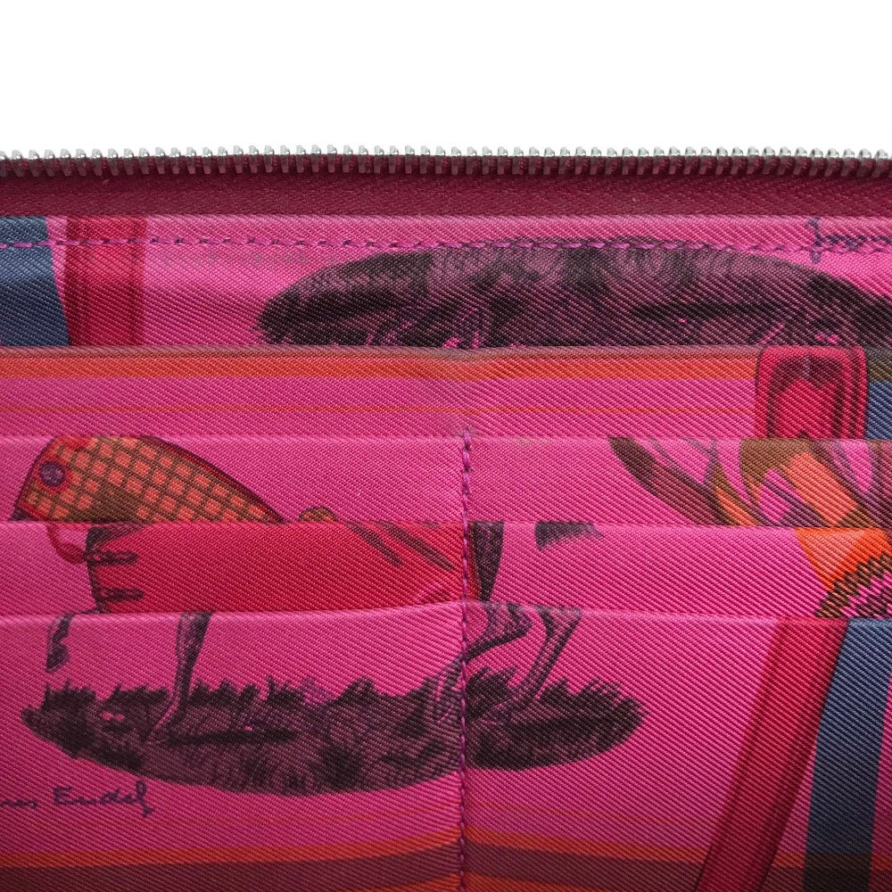 HERMES Long Wallet Purse Epsom Ruby Silk in Azap Long