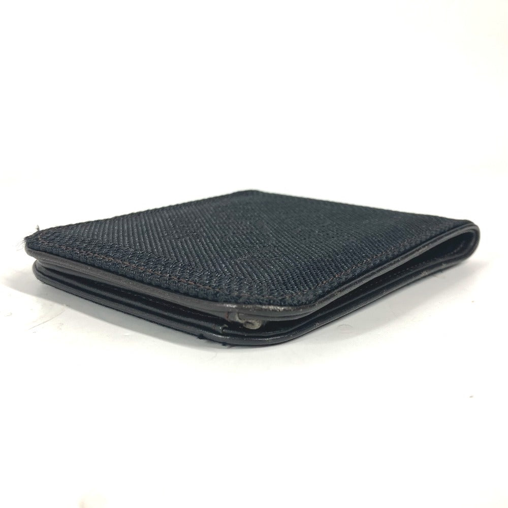 LOUIS VUITTON Folded wallet M93548 Damier Jean Canvas black Damier Jean Porte Billets 9 Carte Credit Funeral