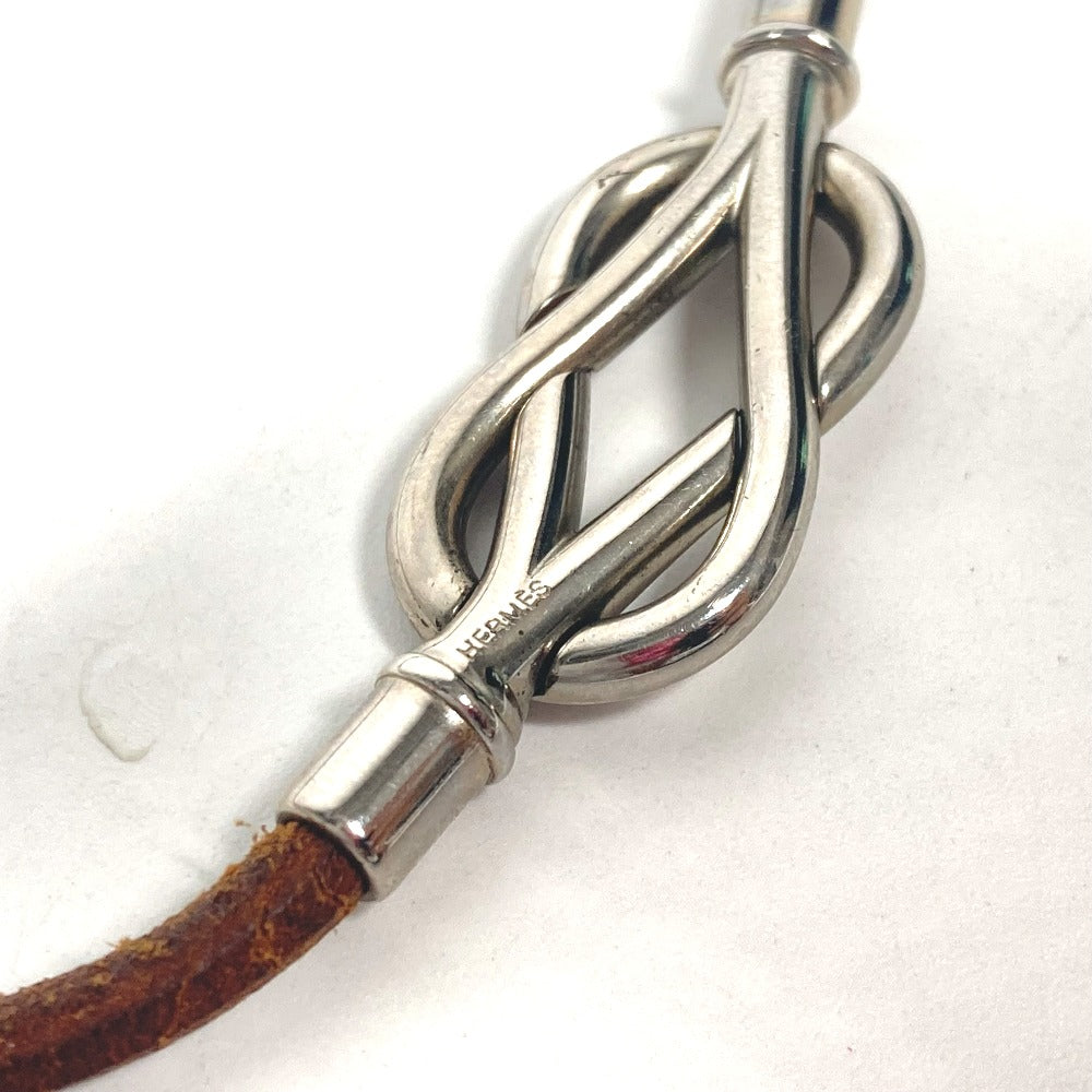 HERMES choker leather Brown Necklace Head mens Used
