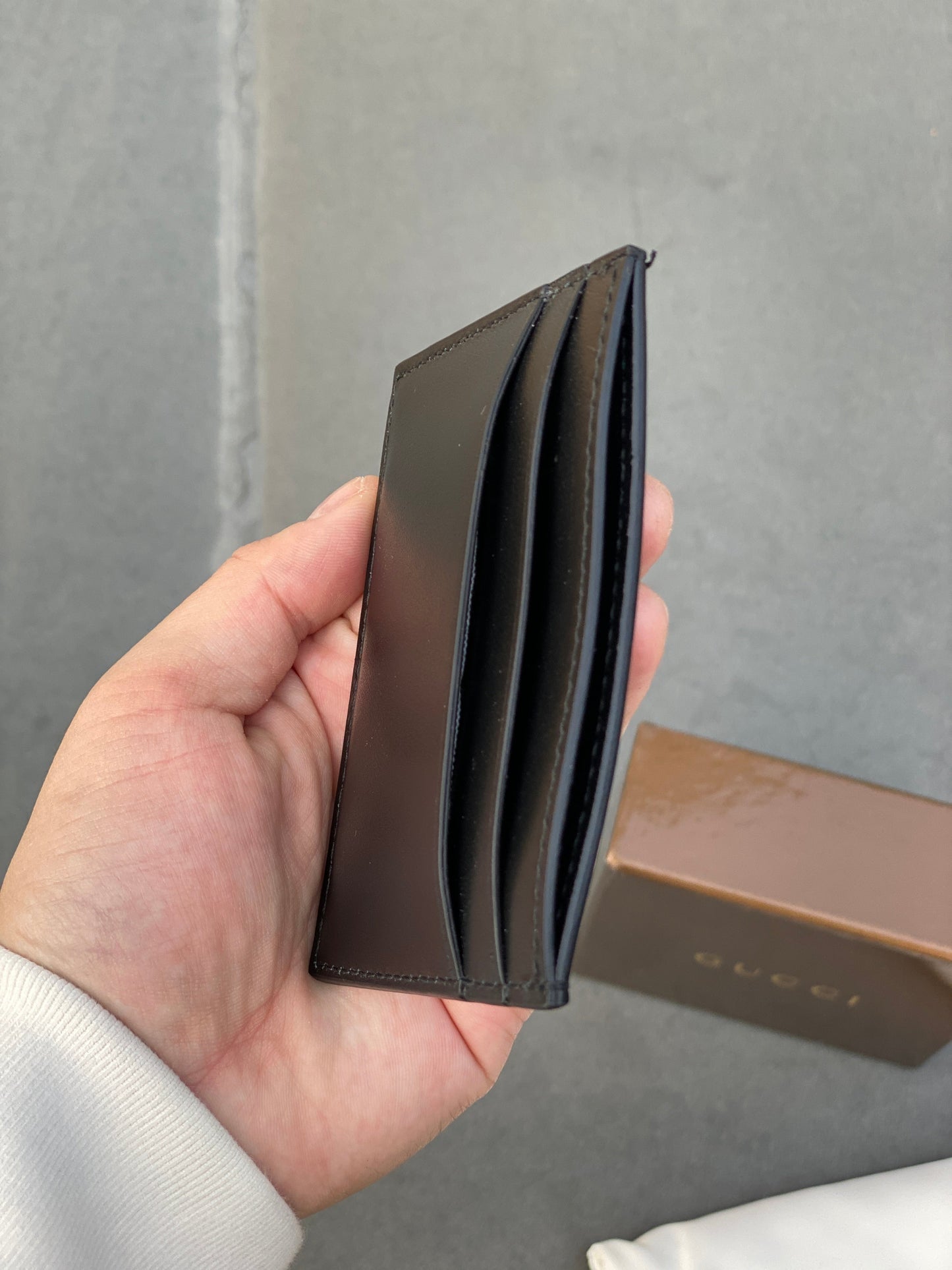 Gucci Blade Embroidered Card Case in Black