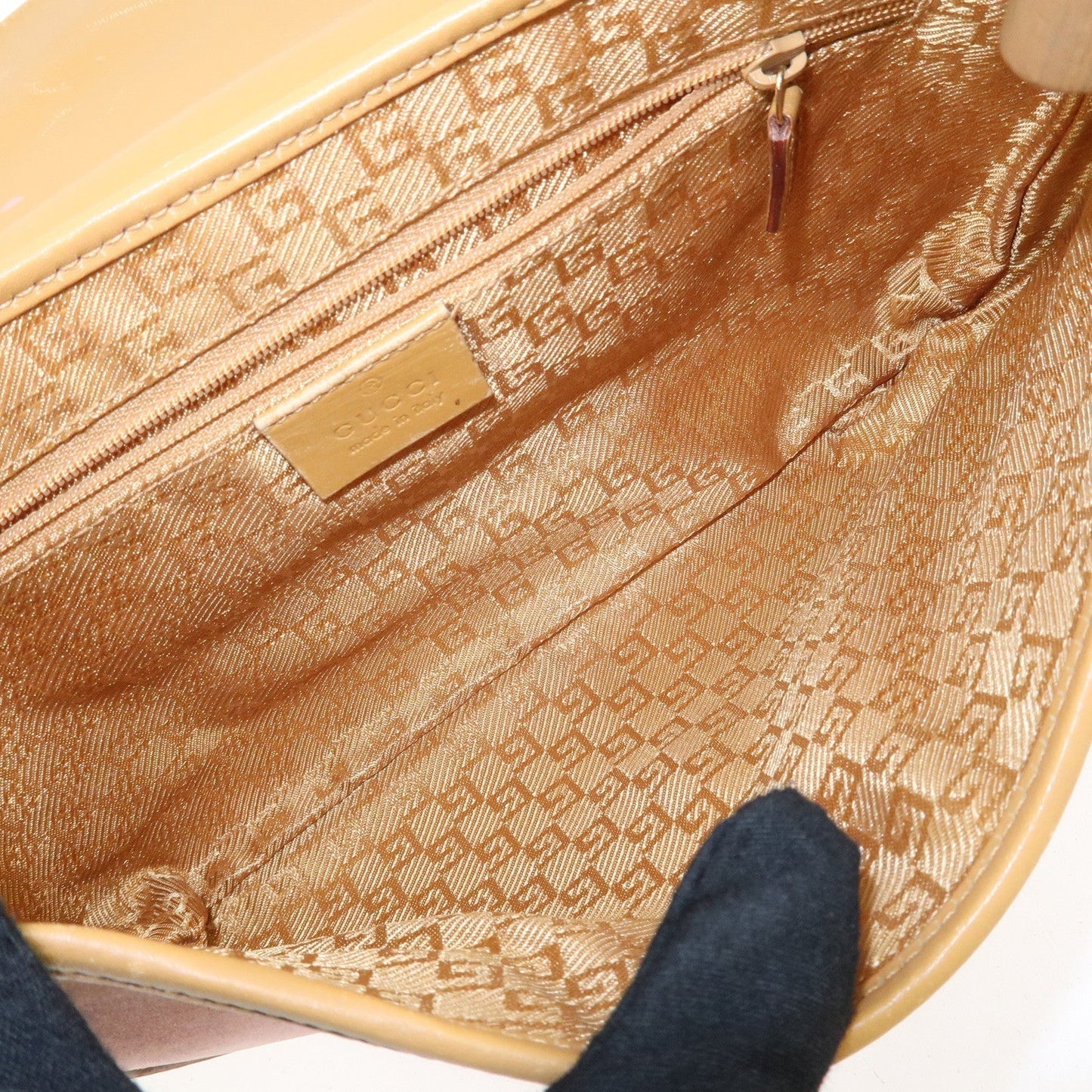 GUCCI Bamboo Suede Leather Shoulder Bag Pink Beige 001.4096.1705
