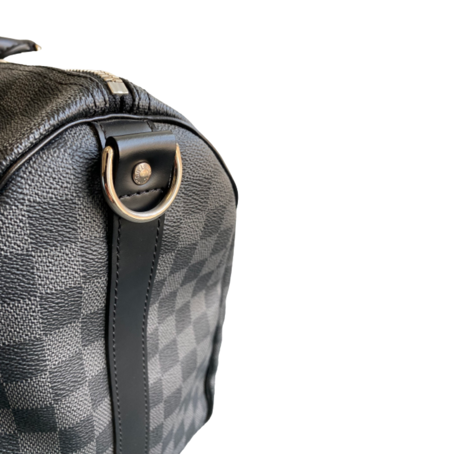 Louis Vuitton Black Canvas Keepall Bandouliere 45 travel bag