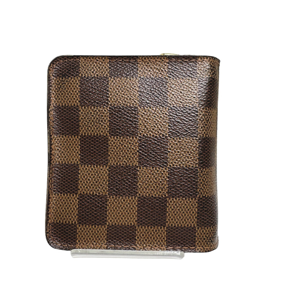LOUIS VUITTON Bifold Wallet N61668 Damier canvas Brown Wallet with pocket zipper for cards Damier Compact zip unisex(Unisex) Used