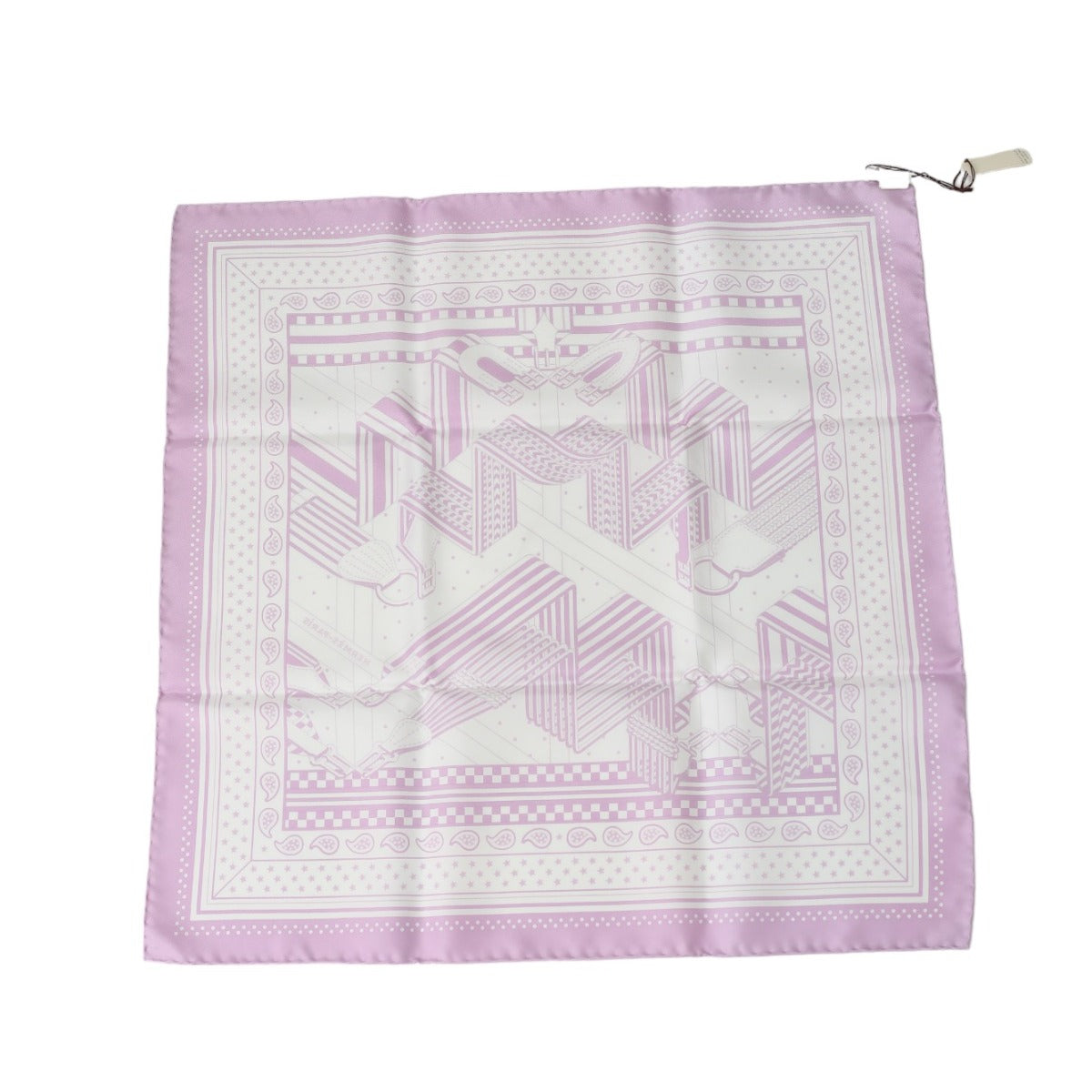 HERMES scarf silk purple Stall zigzag sangre Carre55 Women Used
