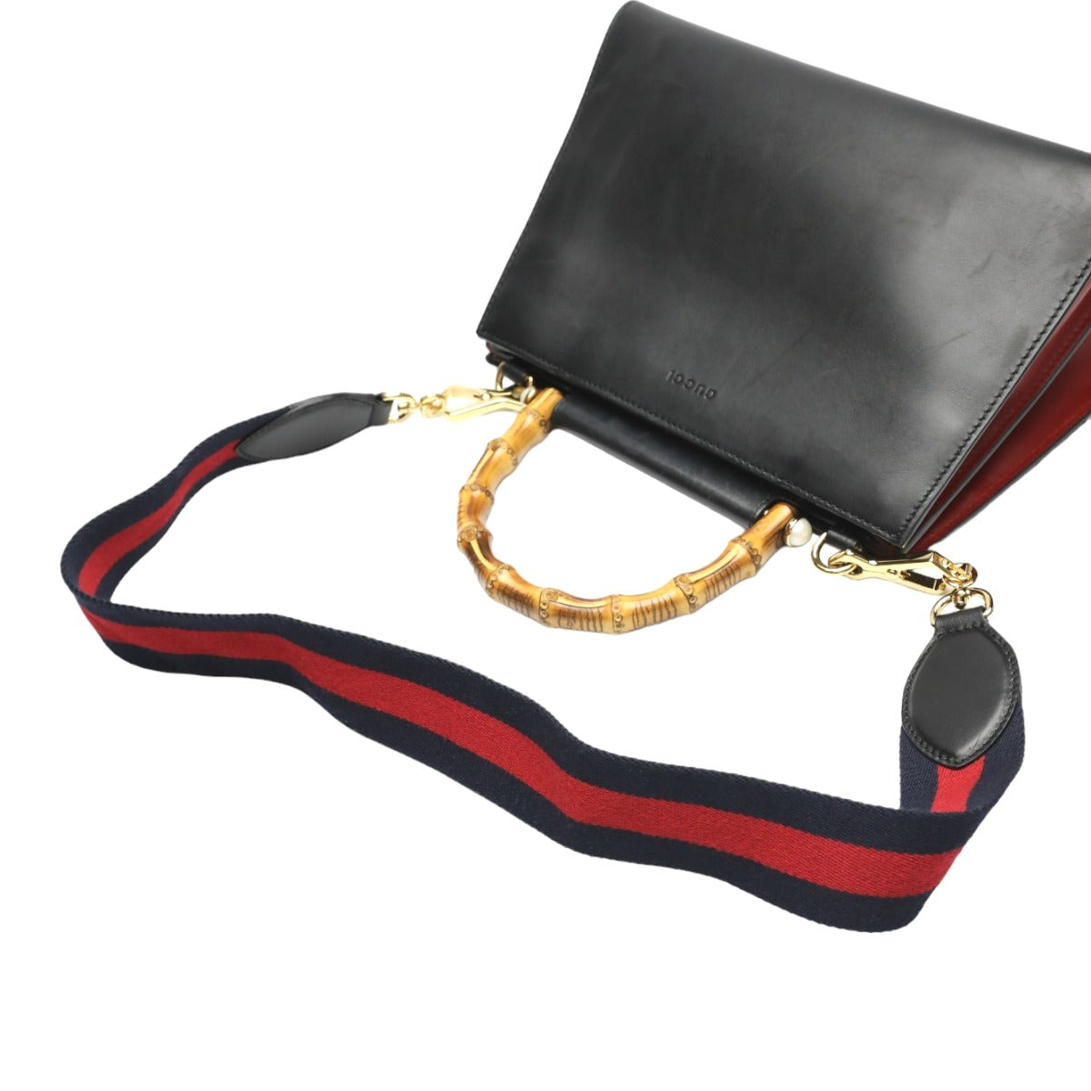 GUCCI Handbag 459076 leather black Bamboo leather 2 way bag Women Used