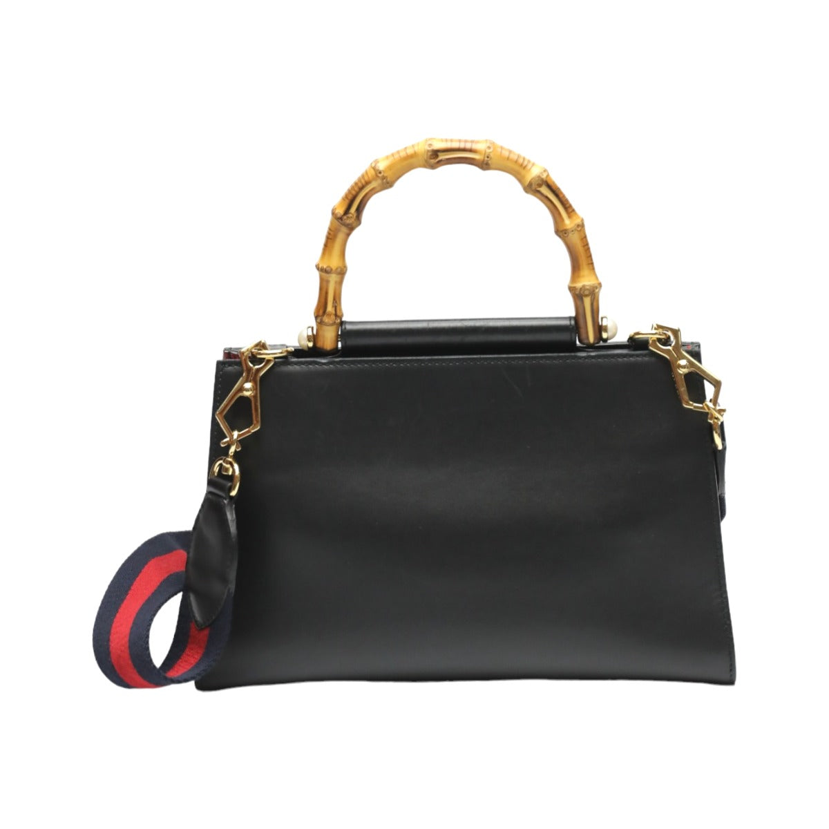 GUCCI Handbag 459076 leather black Bamboo leather 2 way bag Women Used