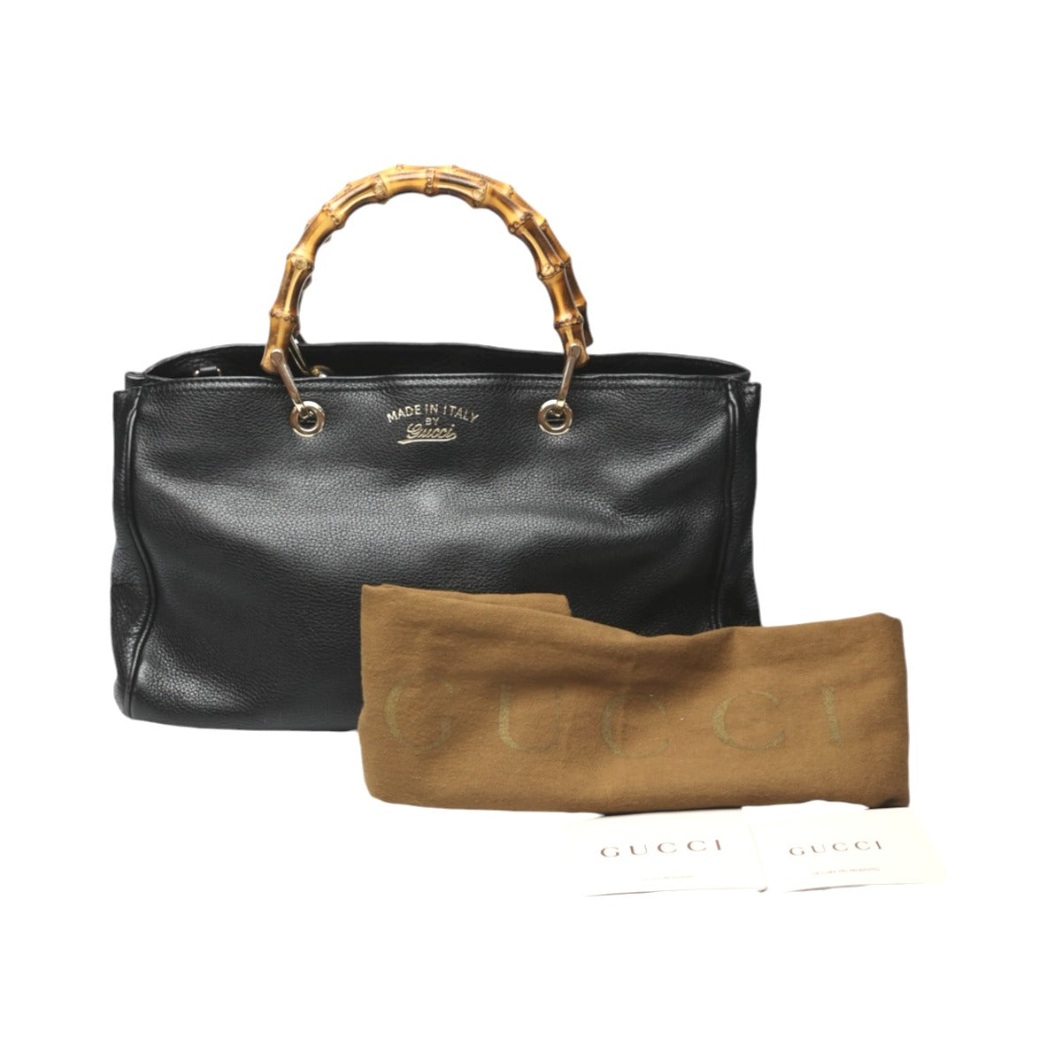 GUCCI Handbag 323660 leather black leather Bamboo shopper