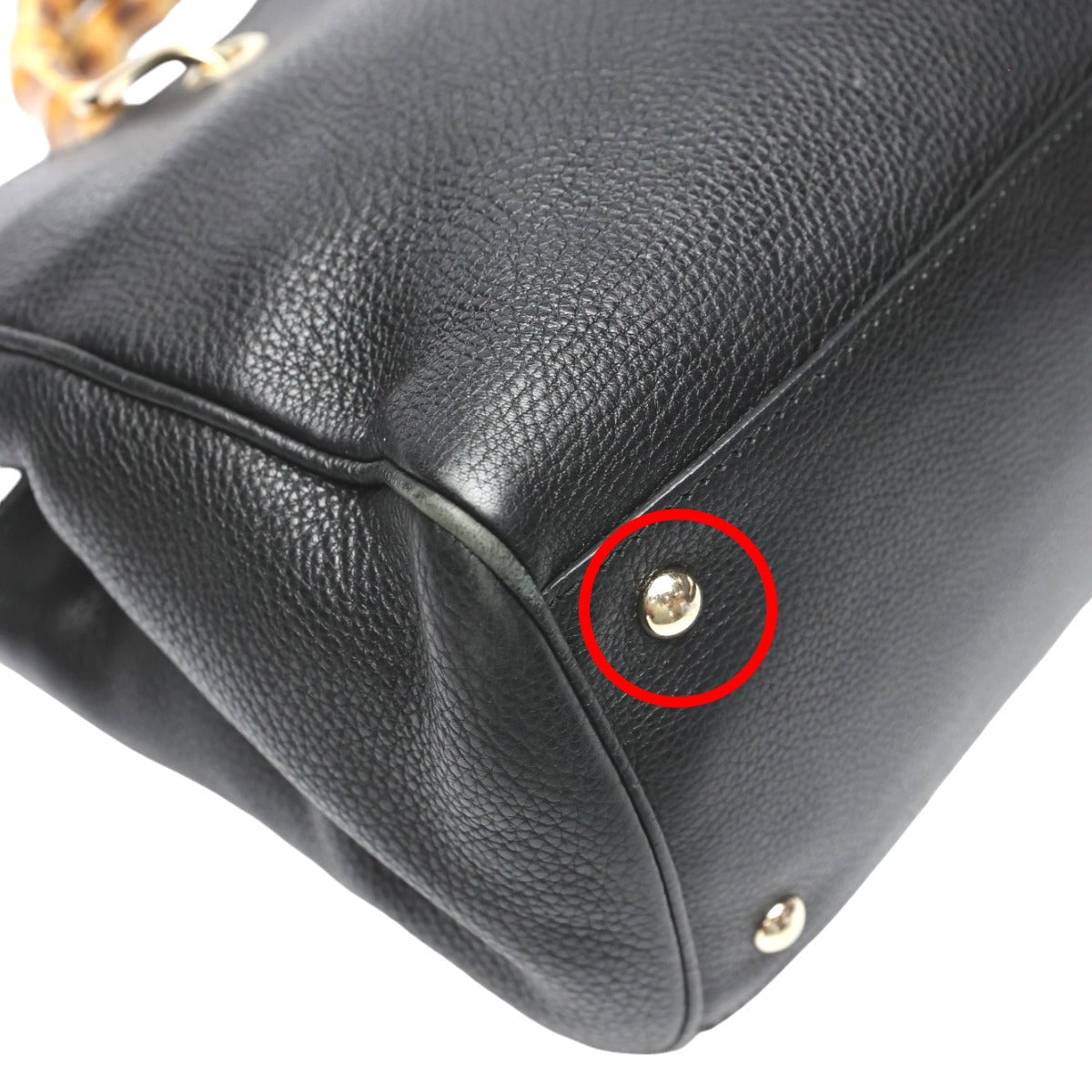 GUCCI Handbag 323660 leather black leather Bamboo shopper