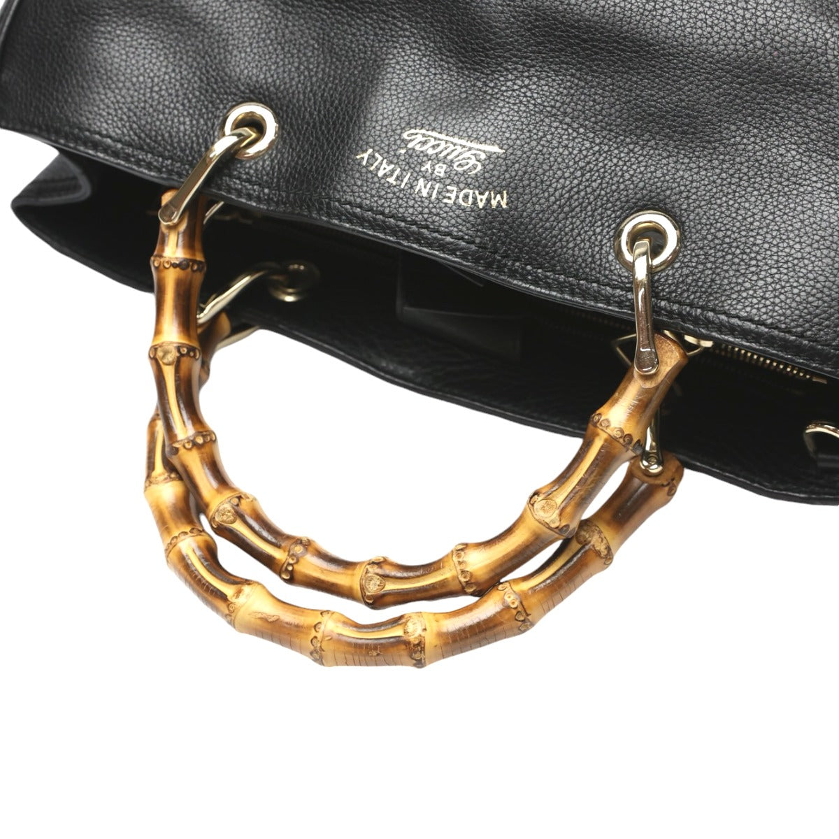 GUCCI Handbag 323660 leather black leather Bamboo shopper
