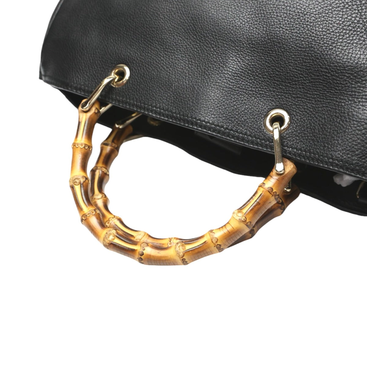 GUCCI Handbag 323660 leather black leather Bamboo shopper