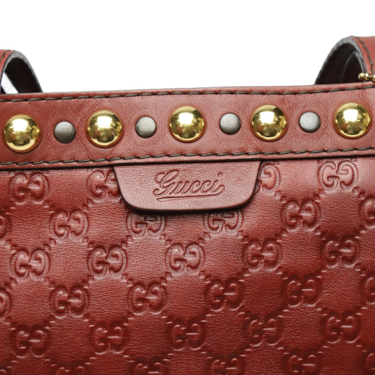GUCCI Tote Bag 207291 leather Red Handbag Guccisima 207291 Women Used